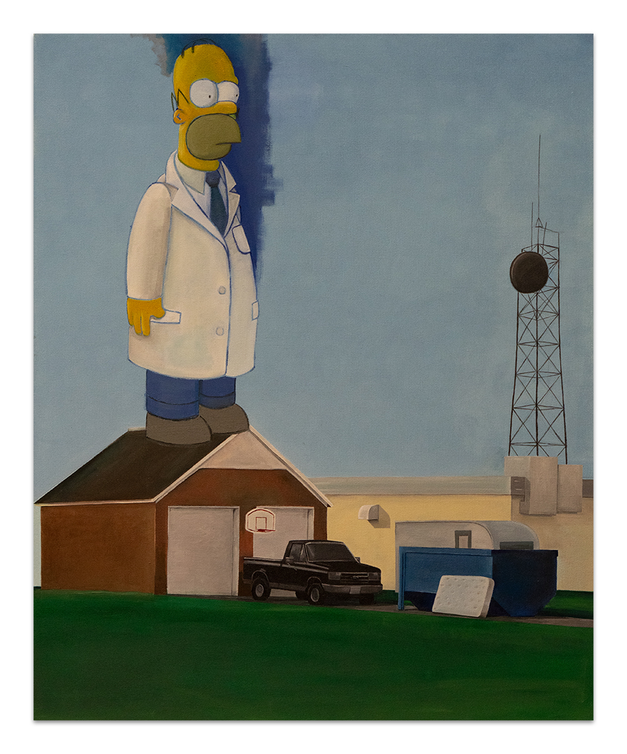 a painting of homer simpson